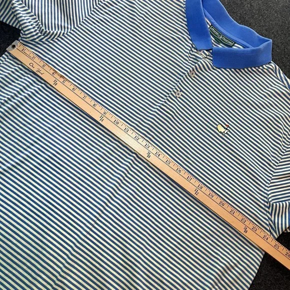 Masters Collection Blue Yellow Stripe Short Sleeve Golf Shirt Mens 2XL Pima - Picture 7 of 8